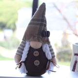 2-Pack Coffee Gnome Decor - Pair of Coffee Gnomes - Plaid Hat Gnome