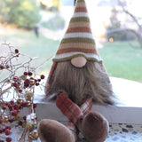 Fall Decoration gnome - Stripe Knit Hat Autumn gnomes - Tiered tray decor