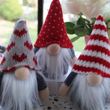 Triplet Valentines Gnome Decoration, Handmade Valentine's Decor